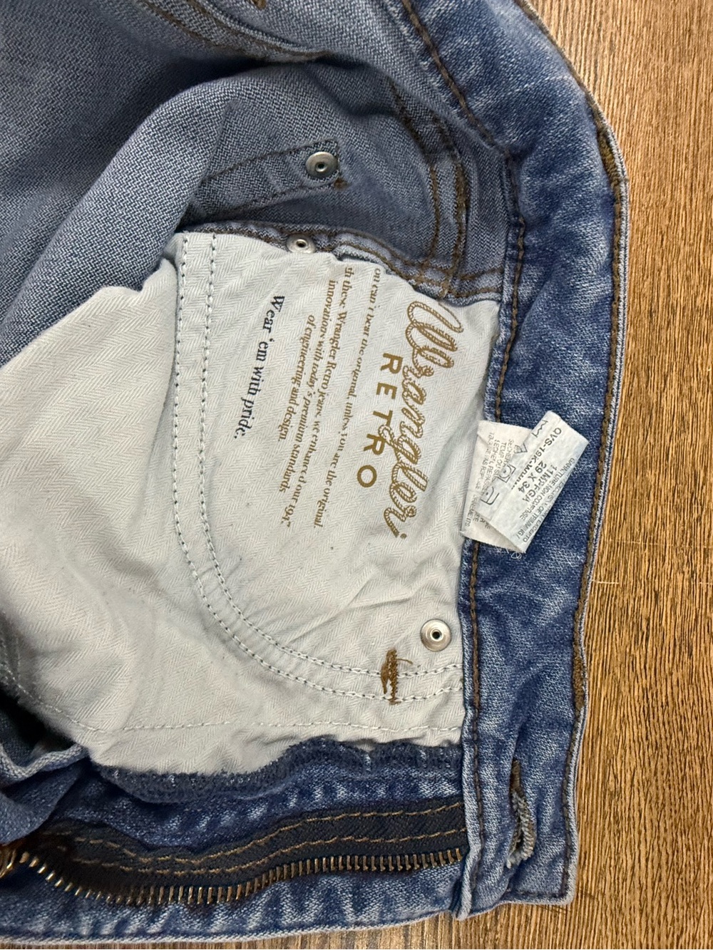 Wrangler Retro Jeans Denim Size 29x34 Bell Bottoms - Picture 2 of 5